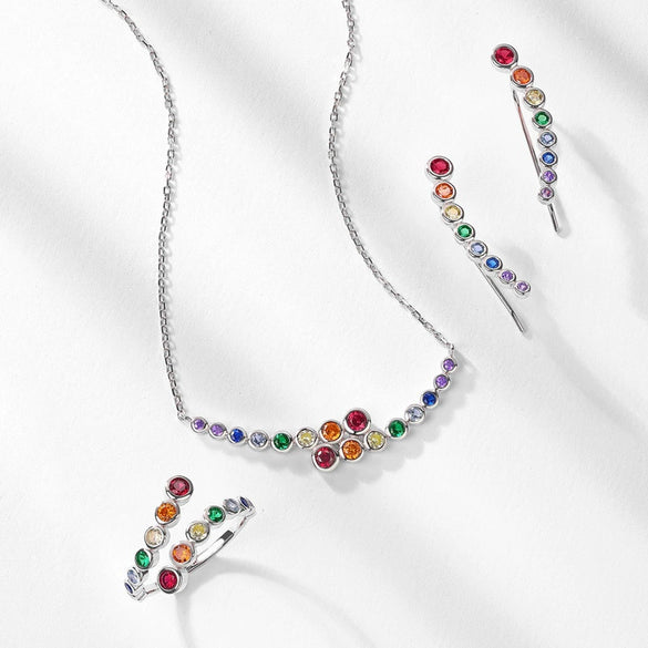 Necklace S925 Silver Geometric Diamond Design