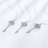 Necklace S925 Silver Geometric High Carbon Diamond Set With Precious Stones Pendant