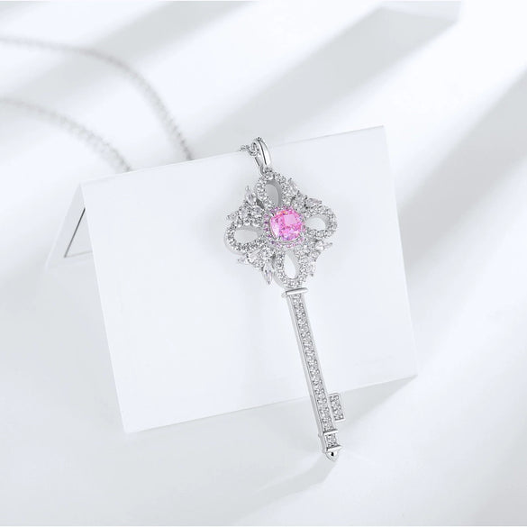 Necklace S925 Silver Geometric High Carbon Diamond Set With Precious Stones Pendant