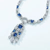 Necklace S925 Silver Geometric Ice Flower Cut High Carbon Diamond Cross Chain For Women
