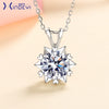 Necklace S925 Silver Heartshaped Sixclaw Sixpointed Star Mosan Diamond Electroplating Wave Pattern Jewelry