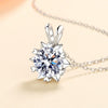Necklace S925 Silver Heartshaped Sixclaw Sixpointed Star Mosan Diamond Electroplating Wave Pattern Jewelry