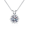 Necklace S925 Silver Heartshaped Sixclaw Sixpointed Star Mosan Diamond Electroplating Wave Pattern Jewelry