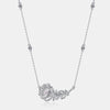 Necklace S925 Silver Inlaid Diamond Geometric Design Women's Elegant Natural Cross Chain