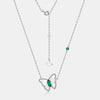 Necklace S925 Silver Inlay Cultivation Emerald Butterfly Geometric Elegant Vintage Style For Women