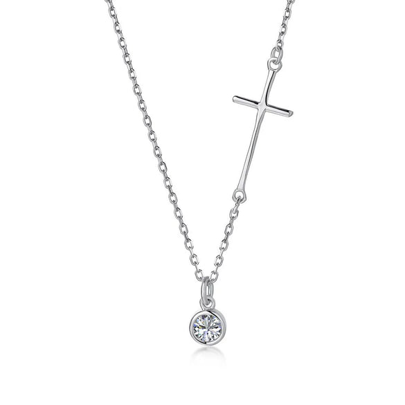 Necklace S925 Sterling Silver Cross Geometric Electroplating Women's