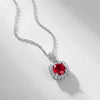 Necklace S925 Sterling Silver Geometric Square Shape Diamond Inlaid