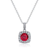 Necklace S925 Sterling Silver Geometric Square Shape Diamond Inlaid