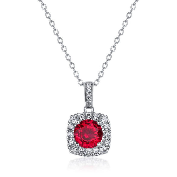 Necklace S925 Sterling Silver Geometric Square Shape Diamond Inlaid