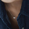 Necklace S925 Sterling Silver Geometric Water Drops Pear Shaped Pendant O Chain Light Luxury Women's