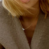Necklace S925 Sterling Silver Geometric Water Drops Pear Shaped Pendant O Chain Light Luxury Women's