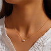 Necklace S925 Sterling Silver Geometric Water Drops Pear Shaped Pendant O Chain Light Luxury Women's