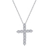 Necklace S925 Sterling Silver Light Luxury Geometric Cross Pendant Clavicle Chain For Women