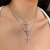 Necklace S925 Sterling Silver Light Luxury Geometric Cross Pendant Clavicle Chain For Women