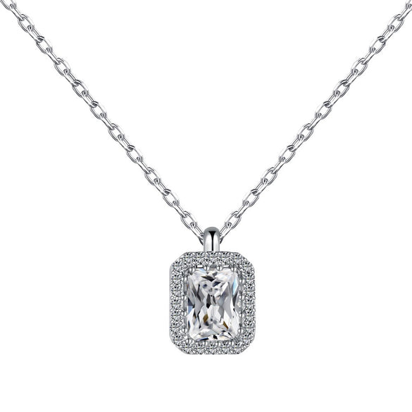 Necklace S925 Sterling Silver Light Luxury Geometric Cross Pendant Clavicle Chain For Women