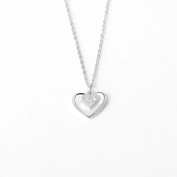 Necklace S925 Sterling Silver Love Cross Chain Mixed Gem Inlay Electroplating Design