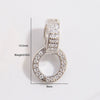 Necklace S925 Sterling Silver Round Zirconia Double Ring Pendant Buckle