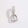 Necklace S925 Sterling Silver Round Zirconia Double Ring Pendant Buckle