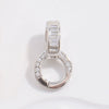 Necklace S925 Sterling Silver Round Zirconia Double Ring Pendant Buckle