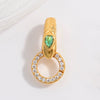 Necklace S925 Sterling Silver Round Zirconia Double Ring Pendant Buckle