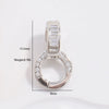 Necklace S925 Sterling Silver Round Zirconia Double Ring Pendant Buckle