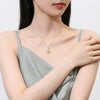 Necklace S925 Sterling Silver Yellow Diamond Floral Cutting Geometric Light Luxury Pendant