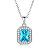 Necklace S925 Sterling Silver Yellow Diamond Floral Cutting Geometric Light Luxury Pendant