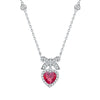Necklace S925 Sterling Silver Zircon Heart Pendant For Female