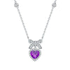 Necklace S925 Sterling Silver Zircon Heart Pendant For Female