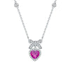 Necklace S925 Sterling Silver Zircon Heart Pendant For Female