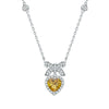 Necklace S925 Sterling Silver Zircon Heart Pendant For Female
