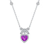 Necklace S925 Sterling Silver Zircon Heart Pendant For Female