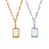 Necklace Sea Shells Square Pendant Titanium Steel 18K Gold Plated Geometric Allmatch Women's Jewelry