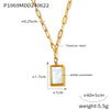 Necklace Sea Shells Square Pendant Titanium Steel 18K Gold Plated Geometric Allmatch Women's Jewelry
