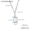 Necklace Sea Shells Square Pendant Titanium Steel 18K Gold Plated Geometric Allmatch Women's Jewelry