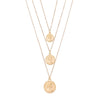 Necklace Set Alloy Metal Geometric Embossed Pendant Electroplating Snake Bone Chain Light Luxury Style Women's