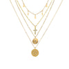 Necklace Set Alloy Metal Geometric Embossed Pendant Electroplating Snake Bone Chain Light Luxury Style Women's