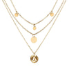 Necklace Set Alloy Metal Geometric Embossed Pendant Electroplating Snake Bone Chain Light Luxury Style Women's