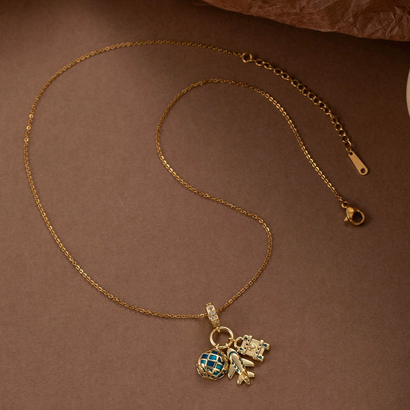 Necklace Set Titanium Steel Copper Geometric Pattern Electroplating O Chain