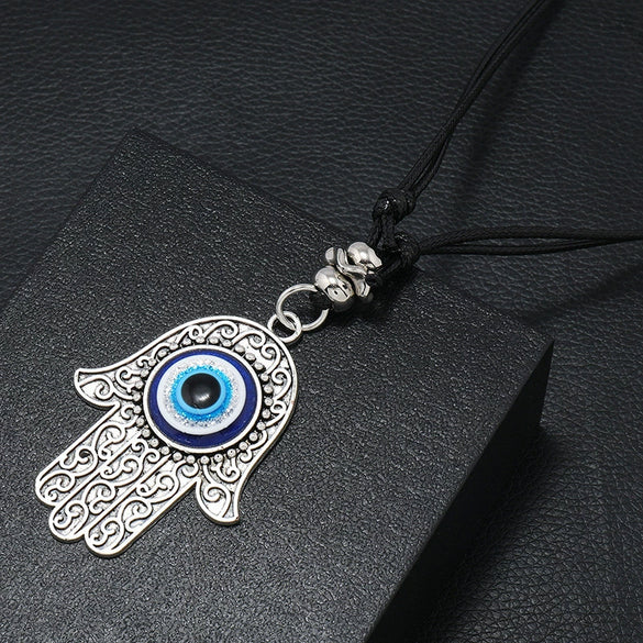 Necklace Set Unisex Geometric Blue Glass Eye Pendant Alloy Inlaid Gemstones