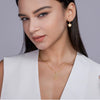 Necklace 925 Silver Geometric Moissanite Inlay Casual U Shaped Stacked Clavicle Chain For Women