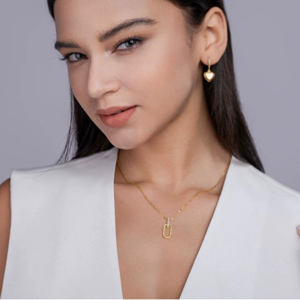 Necklace 925 Silver Geometric Moissanite Inlay Casual U Shaped Stacked Clavicle Chain For Women