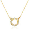 Necklace Silver Geometric Round Diamond Light Luxury