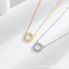 Necklace Silver Geometric Round Diamond Light Luxury