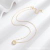 Necklace Silver Geometric Round Diamond Light Luxury