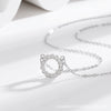 Necklace Silver Geometric Round Diamond Light Luxury