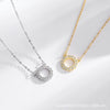 Necklace Silver Geometric Round Diamond Light Luxury