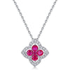 Necklace 925 Silver Inlay Cultivation Emerald Geometric Style