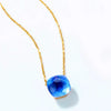 Necklace 925 Silver 9K Gold Plated Amethyst Geometric Retro Style