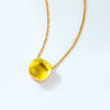 Necklace 925 Silver 9K Gold Plated Amethyst Geometric Retro Style